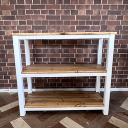 在庫あり　即納　hotaru キャビネット　棚　キッチン　カントリー　店舗　作業台　天然木　無垢材　オーダー可　収納棚　 6枚目の画像