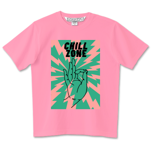 CHILL ZONE DINGEKI　Tシャツ　ピンクボディ【インクジェット】　音楽フェスや野外ライブなどに最適解 ♪