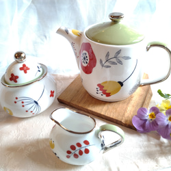 【珈琲ポット＆シュガーポット＆クリーマー】北欧柄3点セット 18枚目の画像