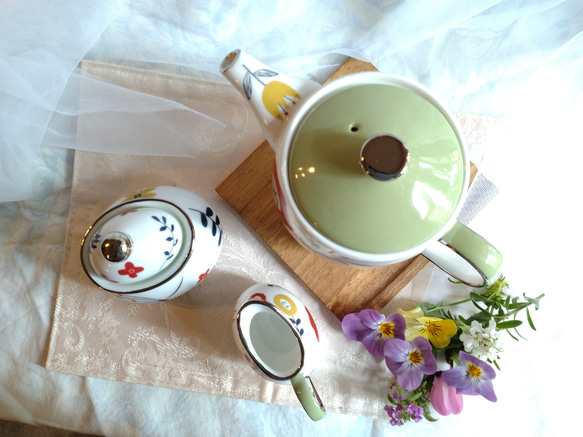 【珈琲ポット＆シュガーポット＆クリーマー】北欧柄3点セット 17枚目の画像