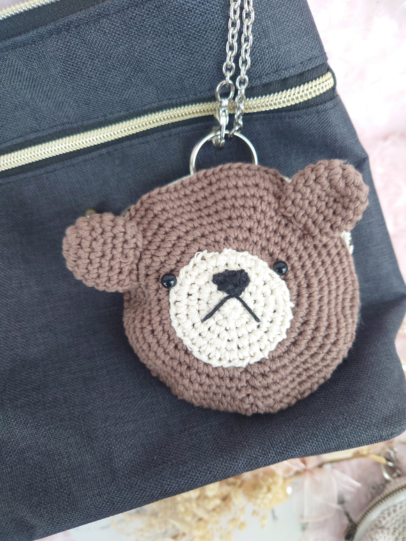 小物入れになる　くまちゃん　バックチャームポーチ 10枚目の画像