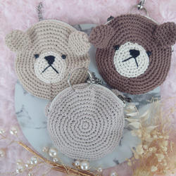 小物入れになる　くまちゃん　バックチャームポーチ 2枚目の画像