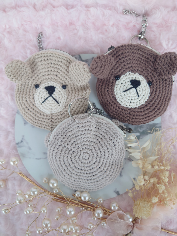 小物入れになる　くまちゃん　バックチャームポーチ 2枚目の画像