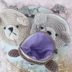 小物入れになる　くまちゃん　バックチャームポーチ 3枚目の画像