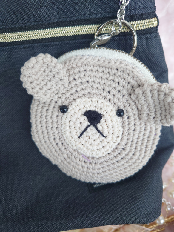 小物入れになる　くまちゃん　バックチャームポーチ 12枚目の画像