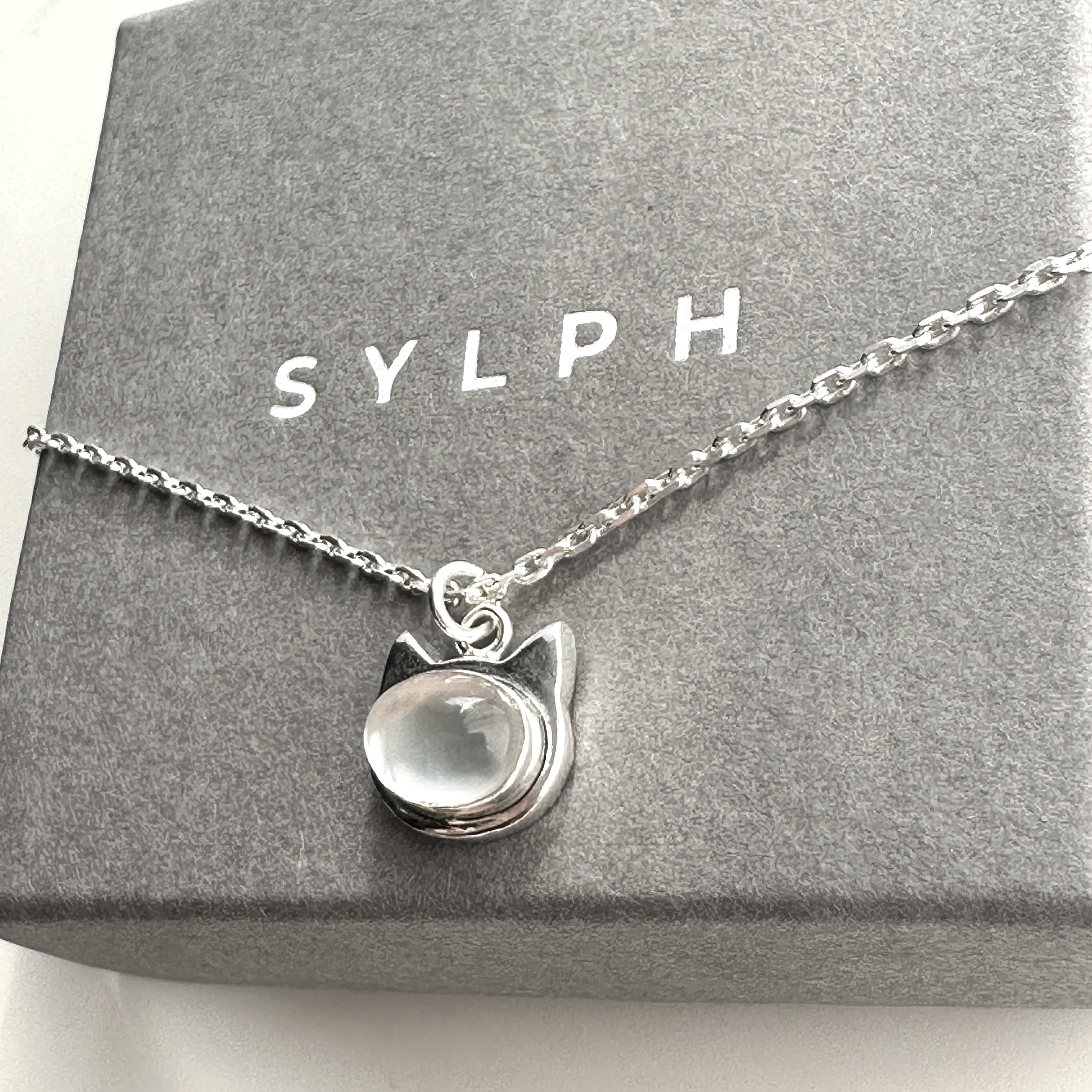 にゃんジュエル ネックレス♡クリスタル/天然石のネックレス/silver925