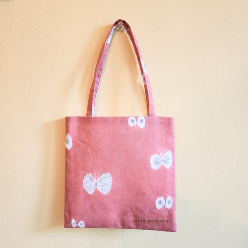 ミナペルホネン ミニトートバッグ hana hane pink トートバッグ iro.to  