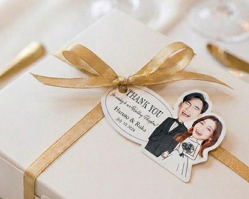 ウェディング サンキューシール 結婚式 プチギフト 写真 ステッカー 名