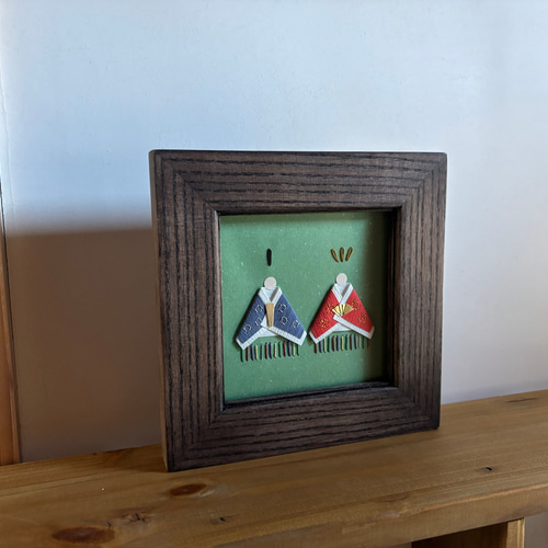 紙刺繍アート「おひなさま」フレームなし / ひな祭り お雛様 桃の節句