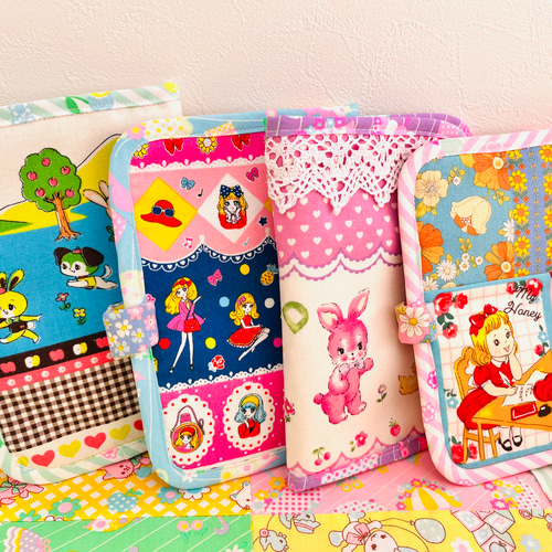 昭和レトロガールズ「可愛い女の子とねこ」母子手帳ケース 手帳ケース