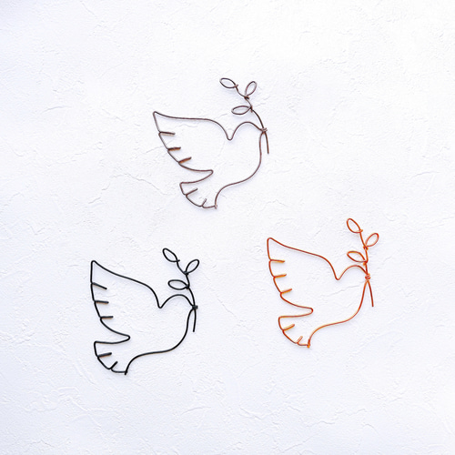 新作》とり ワイヤーアート 立体・オブジェ atelier aco 通販 18827111