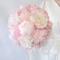 ピオニーとローズのウェディングブーケ&ブートニア❀アーティ