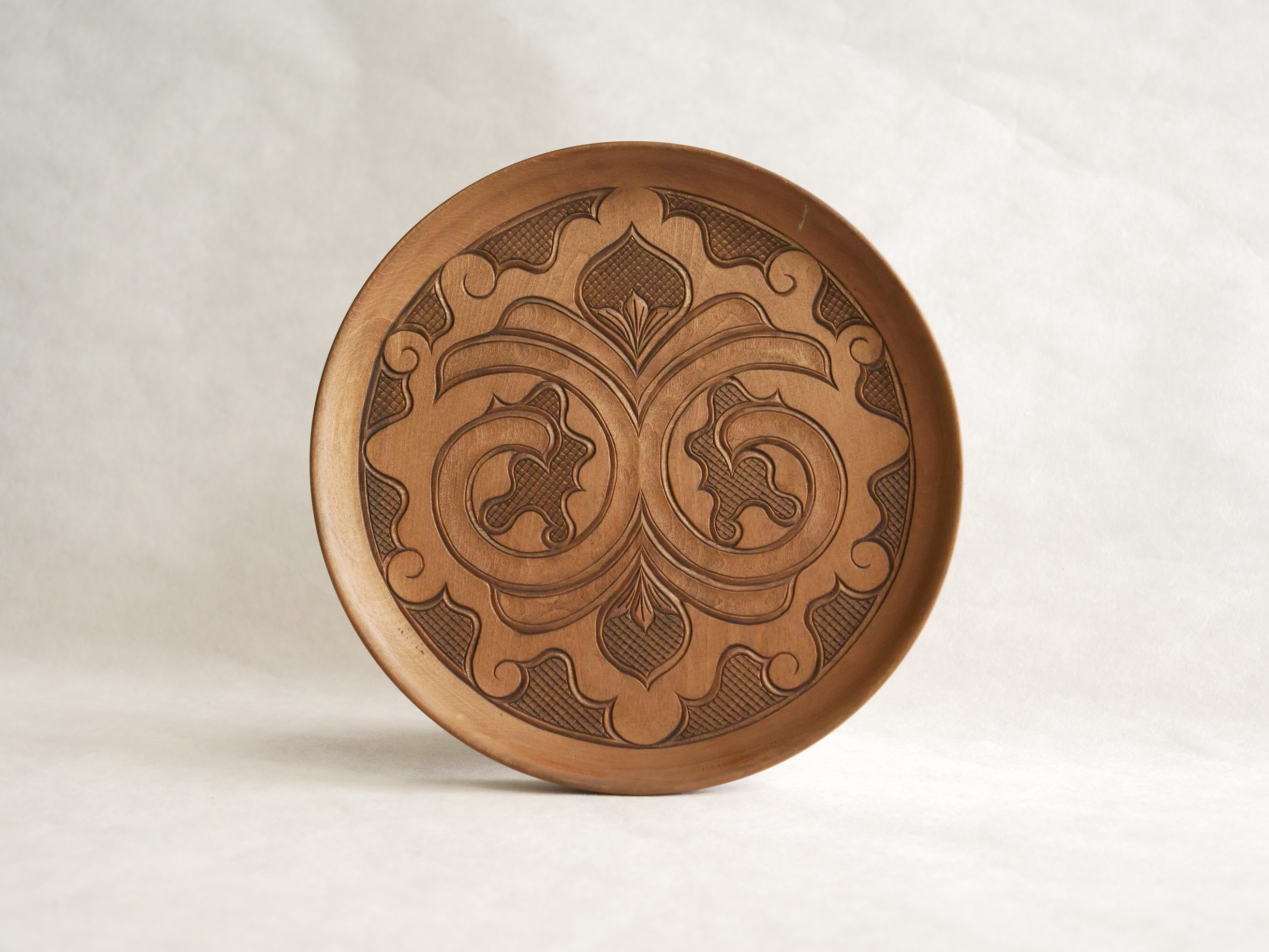 二風谷民芸 盆 二風谷イタ ◆ ◆アイヌ工芸 イタ 時代