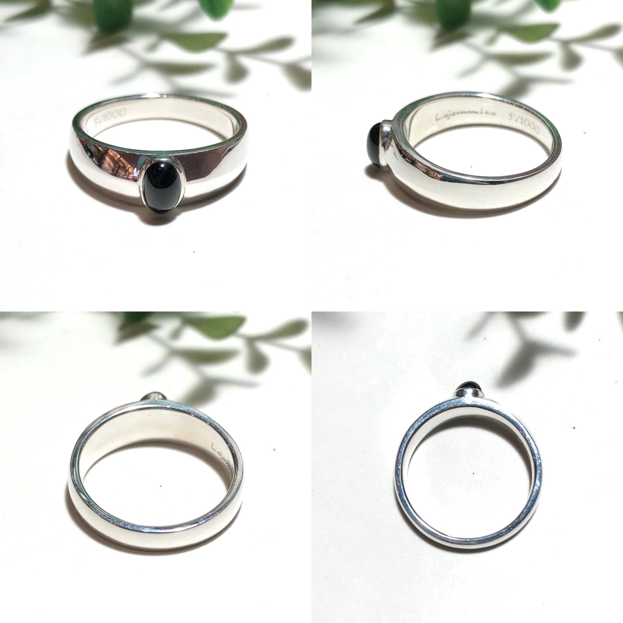 純銀製＊ブラックスターシンプルオーバルリング