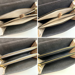 ヴィンテージテイストの軽やかショルダーバッグ　高密度綿麻ウェザークロス　グレー系　ポシェット　ミニショルダー 9枚目の画像