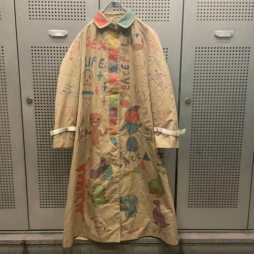 古着リメイクコートNO.72S 古着 ヴィンテージ vintage コート ステンカラーコート リメイク