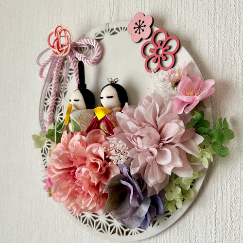 ひな祭り壁飾り✿桃の節句 壁掛けアレンジ✿ ギフト♡ 春