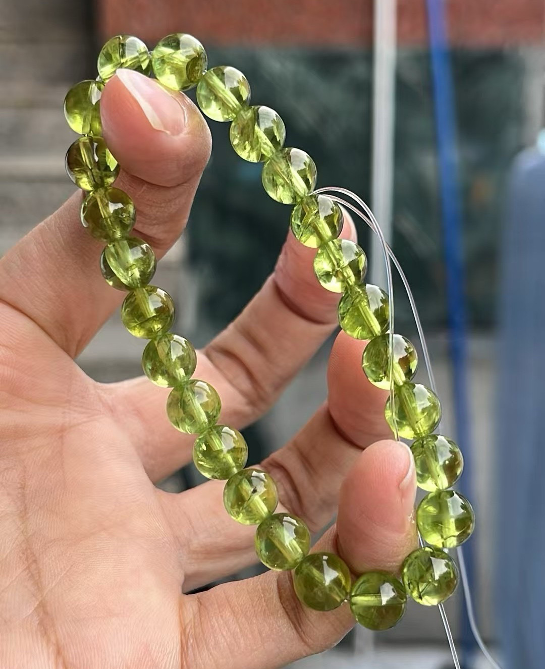 天然無処理　ペリドット　ブレスレット　7.8mm