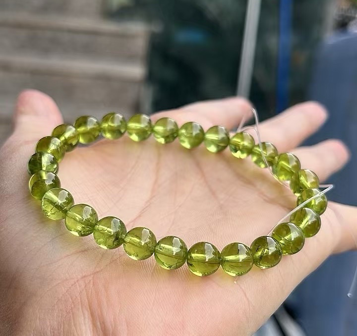 天然無処理　ペリドット　ブレスレット　7.8mm