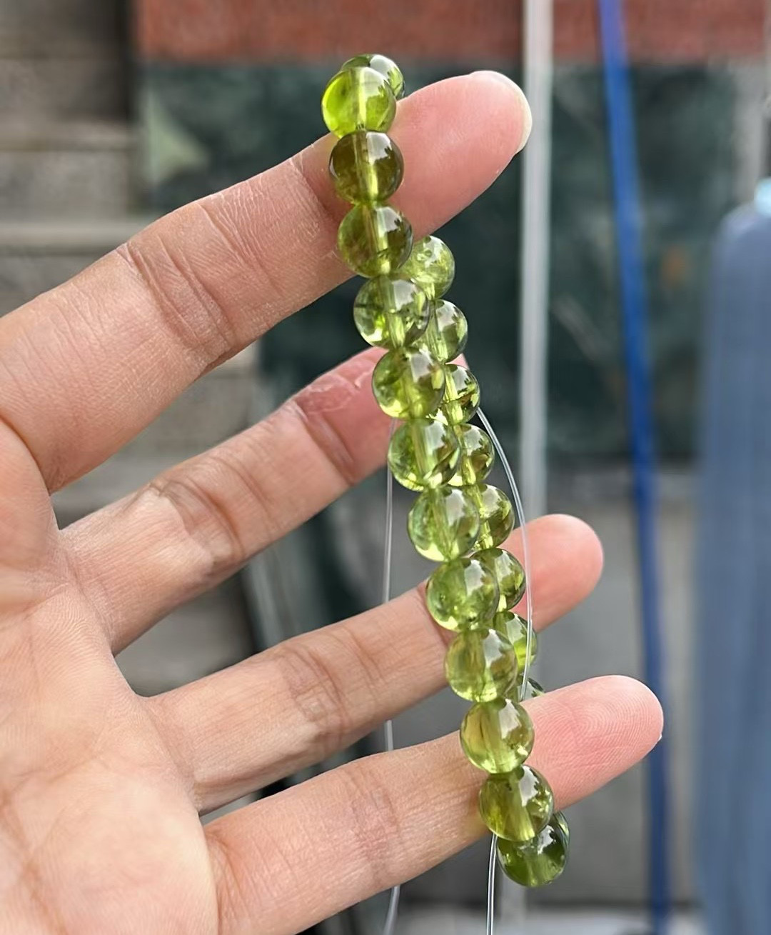 天然無処理　ペリドット　ブレスレット　7.8mm