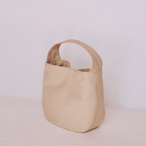 バイオウォッシュ加工帆布 × 本革持ち手 マルシェバッグ （銀河工房  