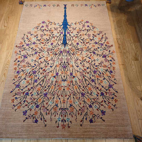 ペルシャ ギャッベ パルヴィーズ コルクウール カシュクリ 147x100cm