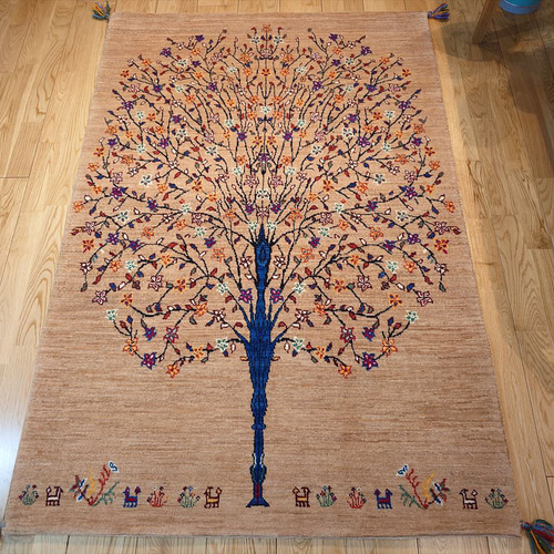 ペルシャ ギャッベ パルヴィーズ コルクウール カシュクリ 147x100cm