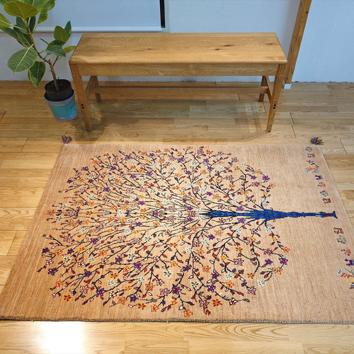 ペルシャ ギャッベ パルヴィーズ コルクウール カシュクリ 147x100cm