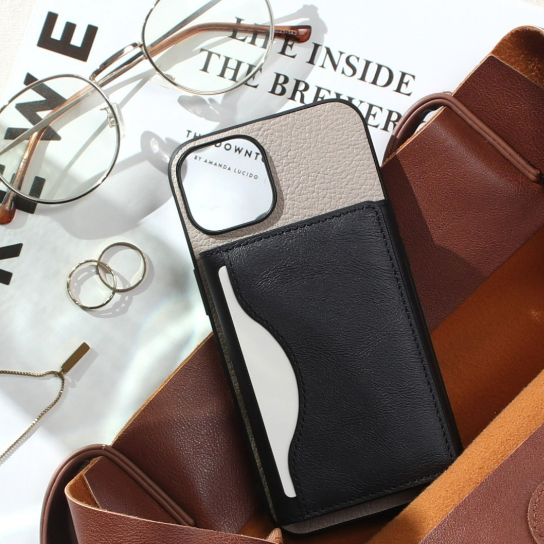 iphone ケース 本革 16 15 14 13 mini カード収納付き シンプル マグセーフ対応 レザー ベージュ