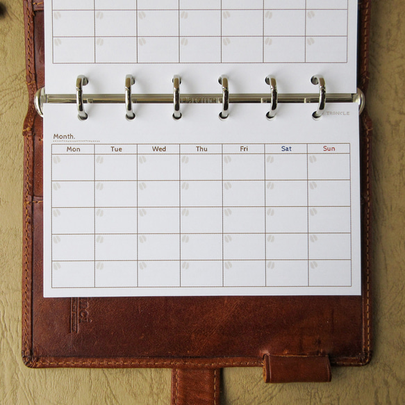 【品番：M6-04】ミニ6サイズ / マンスリー横型 [ 片面５週分 ] 2枚目の画像