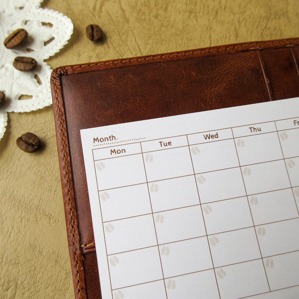 【品番：M6-04】ミニ6サイズ / マンスリー横型 [ 片面５週分 ] 5枚目の画像