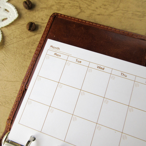 品番：M6-05】ミニ6サイズ / マンスリー横型 [ 見開き1カ月