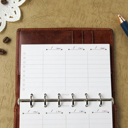 【品番：M6-08】ミニ6サイズ / ウィークリー横型 [ 見開き１週間 ] 1枚目の画像