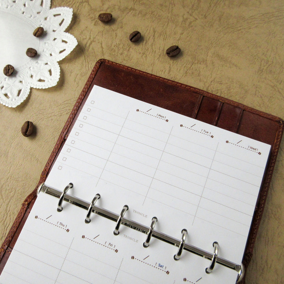 【品番：M6-08】ミニ6サイズ / ウィークリー横型 [ 見開き１週間 ] 2枚目の画像