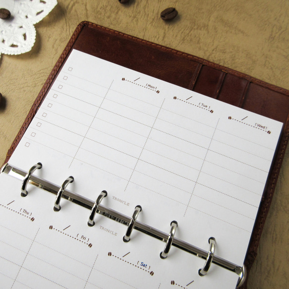 【品番：M6-08】ミニ6サイズ / ウィークリー横型 [ 見開き１週間 ] 4枚目の画像