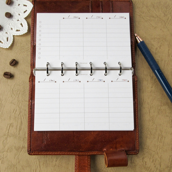 【品番：M6-08】ミニ6サイズ / ウィークリー横型 [ 見開き１週間 ] 3枚目の画像