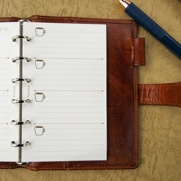 【品番：M6-10】ミニ6サイズ / 見開き1week [横罫入り] ：システム手帳リフィル 3枚目の画像