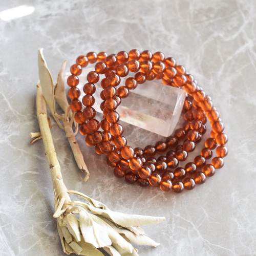 特別価格/3A]オレンジガーネットブレスレット/ヘソナイト（約9mm玉