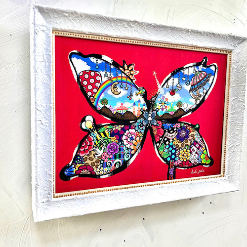 手描き絵画 butterfly 蝶々 アクリル画 絵画 inabayuka 通販 18828862