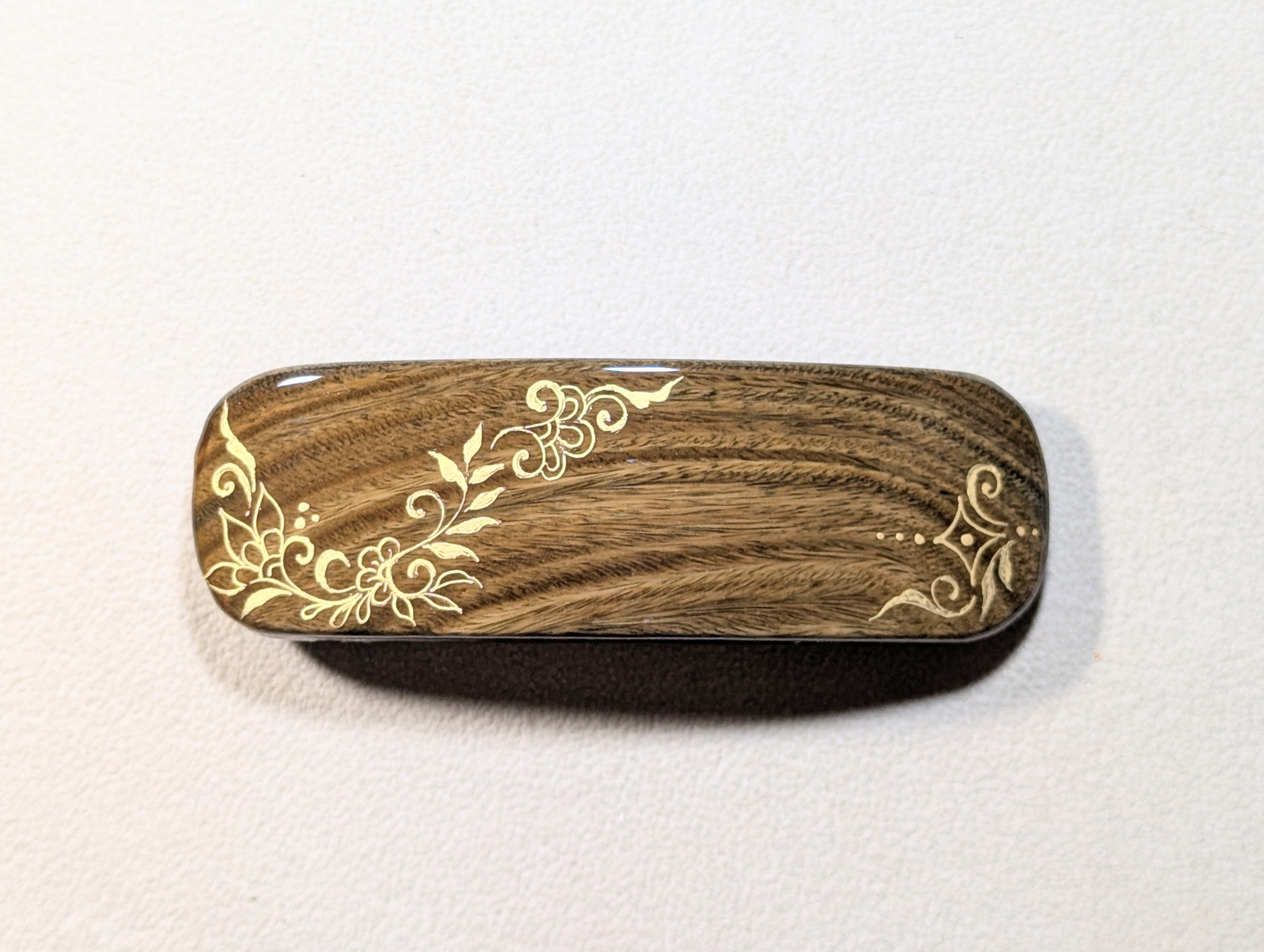 木製　バレッタ