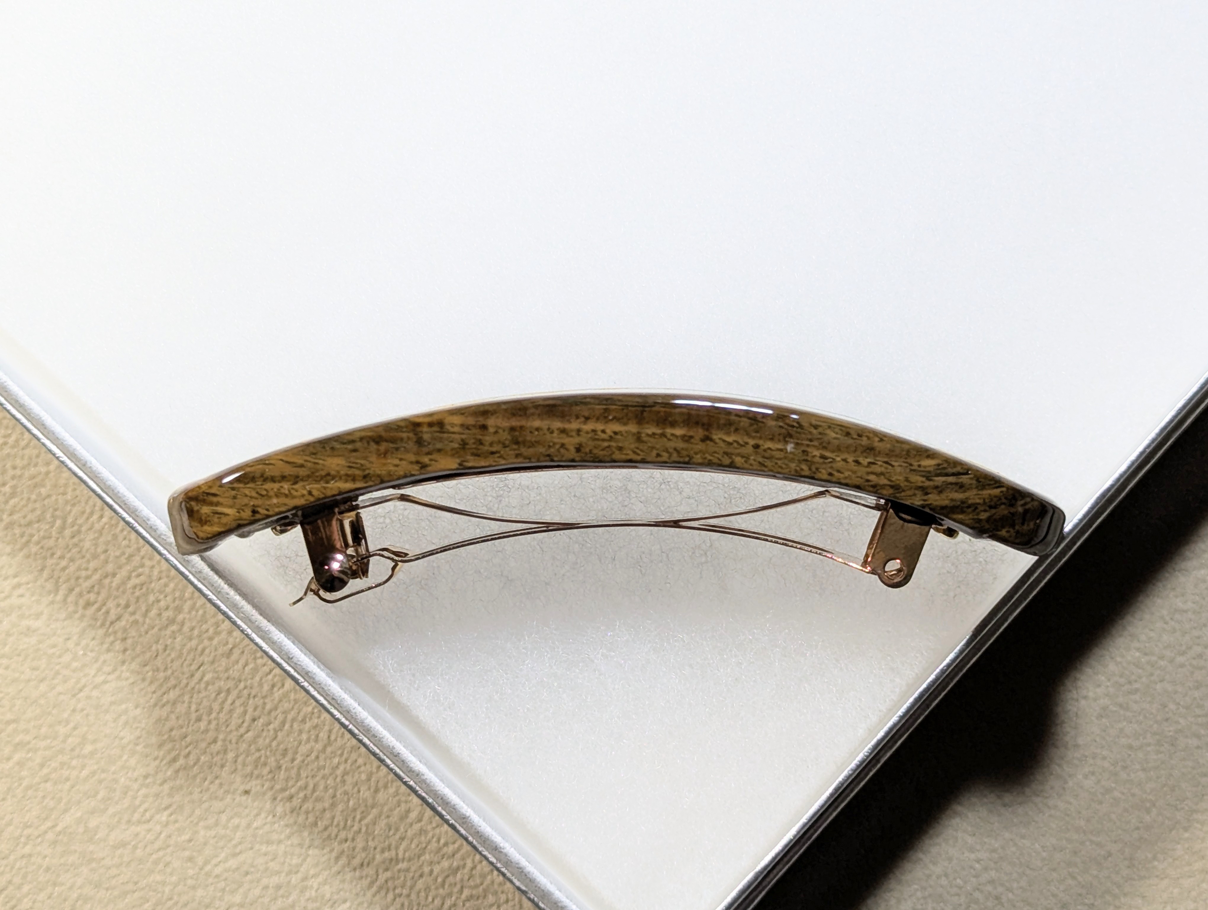 木製　バレッタ