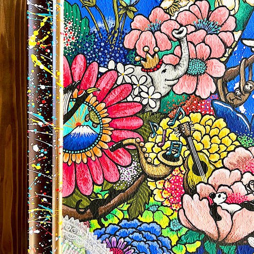 手描き絵画 「とび出す幸せ」 アクリル画 絵画 inabayuka 通販