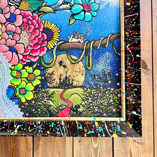 手描き絵画 「とび出す幸せ」 アクリル画 絵画 inabayuka 通販