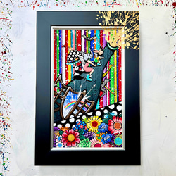 手描き絵画 「シャンパン船に乗って」 アクリル画 絵画 inabayuka 通販
