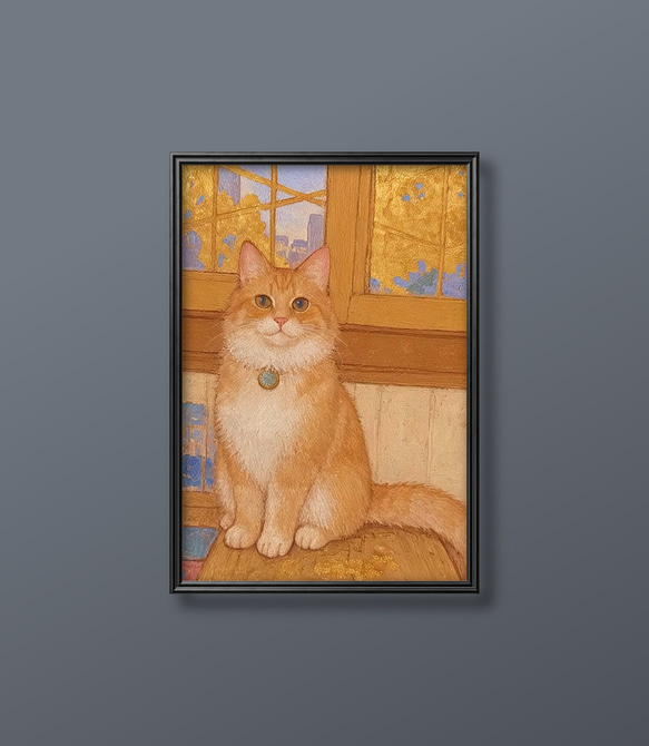 絵画 | イラストポスター 607☆ 【見た目がかっこいい猫】 絵画 アカザ