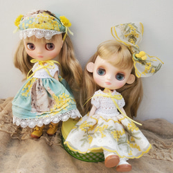 ミディブライス モンストドールサイズ 受注生産 猫とミモザ柄 その他