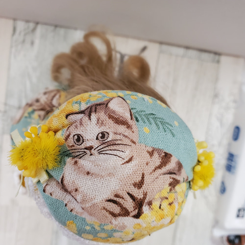 専用　みもざ　ミニドール　ハンドメイド　ぬいぐるみ　国際女性デー　ブライス ミディブライス モンストドールサイズ 受注生産 猫とミモザ柄 その他
