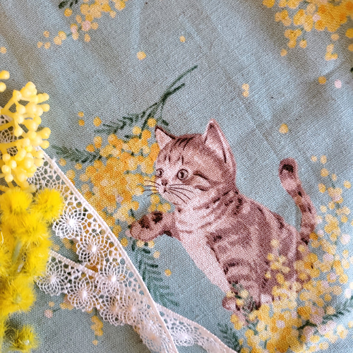ミディブライス モンストドールサイズ 受注生産 猫とミモザ柄 その他
