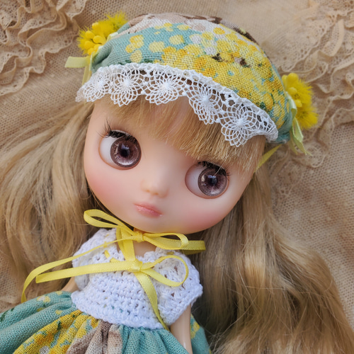 専用　みもざ　ミニドール　ハンドメイド　ぬいぐるみ　国際女性デー　ブライス ミディブライス モンストドールサイズ 受注生産 猫とミモザ柄 その他
