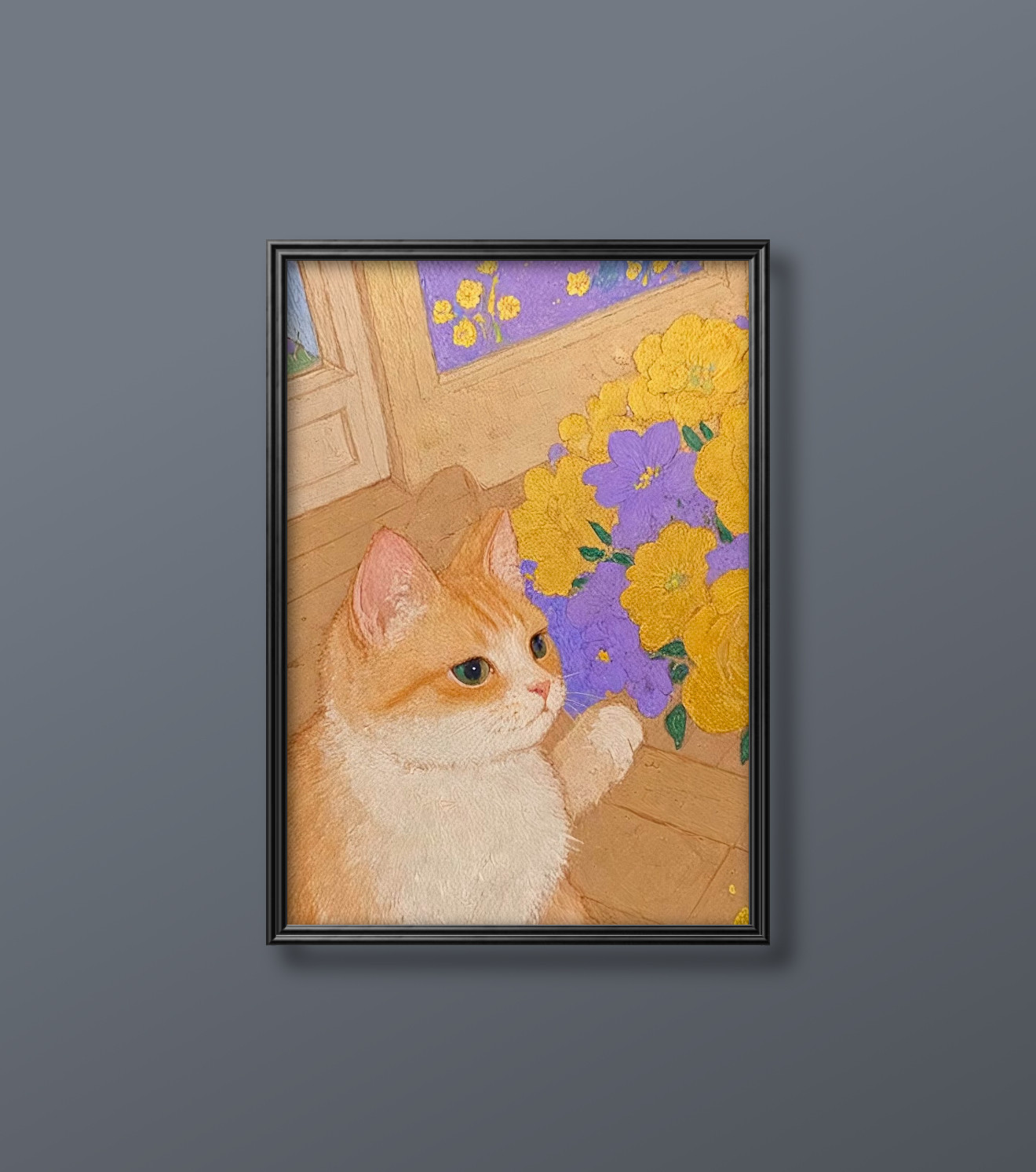 原画「猫の背中に 赤毛のアン」猫/イラスト/ アート/絵画/アン・シャーリー 原画「猫の背中に 赤毛のアン」猫/イラスト/ アート/絵画/アン